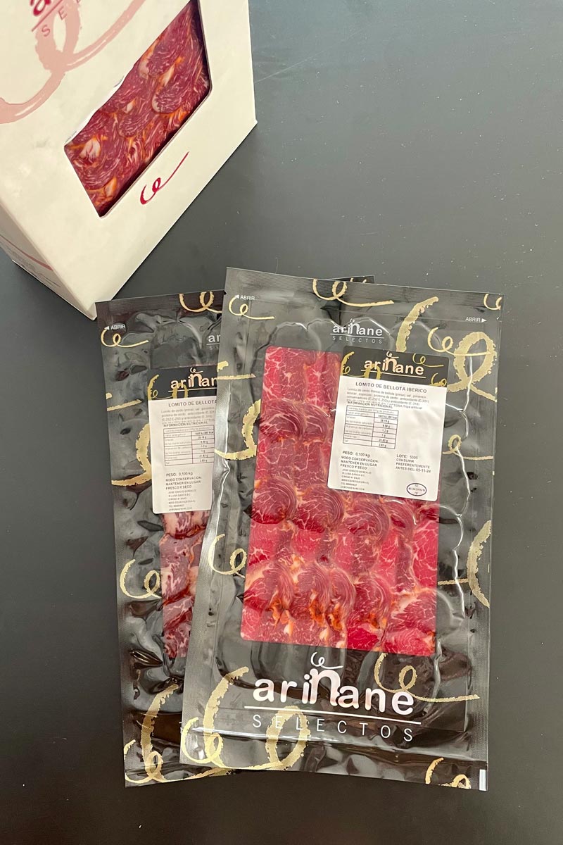 Caja de 5 sobres de Lomito de bellota ibérico loncheado